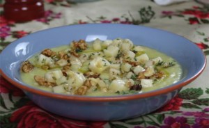 Crema de porros amb peres